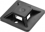 Juodas lipnus laikiklis kabelių rai&scaron;teliams 20x20mm, 10 vnt.