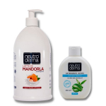 Rankų muilas Migdolų Pienas ir Intymios higienos prausiklis Alijo&scaron;ius ir Žalioji arbata Rinkinys 2 vnt 1000 ml+ 400ml