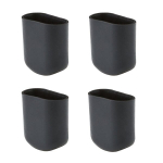 Baldų kojų dangteliai PATIO 36x18 mm, juodi, plastikiniai, 4 vnt. rinkinys
