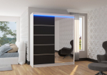Spinta ADRK Furniture su LED ap&scaron;vietimu Caro 180, juoda/balta