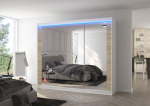Spinta ADRK Furniture su LED ap&scaron;vietimu Chester 250, smėlio/balta