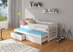 Vaiki&scaron;ka lova ADRK Furniture Tiarro su &scaron;onine apsauga, 80x180 cm, balta/pilka