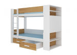 Dviauk&scaron;tė lova Adrk Furniture Garet, 80x180 cm, balta/ruda