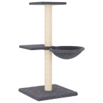 Draskyklė katėms su stovais i&scaron; sizalio vidaXL, tamsiai pilka, 72cm
