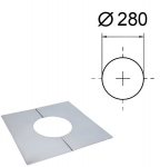 Dekoratyvinė kvadratinė uždarymo plok&scaron;telė Akvilon, D-280 mm