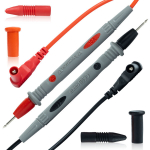 Matavimo laidai Rosfix &ndash; Silikoninė rankena, Paauksuoti antgaliai, Ilgis 90 cm, 1000V, 10A