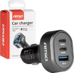 Automobilinis įkroviklis Qc3.0 Pd65w Pd20w 2x Usb-c 1x Usb-a