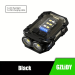 GZLIDY Mini LED Žibintuvėlis, USB Įkraunamas Su 8 Režimais,  Juoda