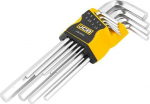 Jcb Ilgų &scaron;e&scaron;iakampių raktų rinkinys 9 vnt. 1.5-10mm Cr-v