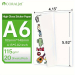 Auk&scaron;tos Kokybės Blizgus Lipnus Popierius Lipdukams A4/A6, A6/20 lak&scaron;tai/115g/Blizgus