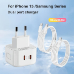 20W dviejų prievadų USB C įkroviklis