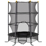Trampolinas vaikams, &Oslash;163 cm, su apsauginiu tinklu, vidaus ir lauko naudojimui, apkrova iki 50 kg, plienas, plastikas, juodas, Juoda