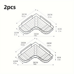Premium kampinė lentyna: tvirtinama vonios kambario kosmetikai. , Juodas didelis trikojis 2 dalių