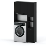 Vonios spintelė Stovinti vonios kambario spintelė Juoda baldų komplektas vir&scaron; skalbimo ma&scaron;inos