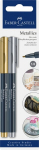Faber-castell metaliniai markeriai: auksas ir sidabras