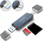 Atminties kortelių skaitytuvas SD USB 3.0 USB-C adapteris 4in1 SD + micro SD TF 5 Gb/s iki 2TB BYL-2218TU Zenwire