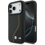 BMW M Carbon Line & Logo MagSafe dėklas Apple iPhone 17 Pro geltonas, Etui BMW M Carbon Line & Logo MagSafe do Apple iPhone 17 Pro ż&oacute;łty