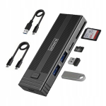 Disko korpusas su USB-C HUB 7in1 SSD M.2 NVME/SATA Zenwire HUB63