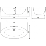 Vonia Mexen Bruna, 170 x 88 cm, White + Brushed gun gray persipylimas