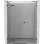 Du&scaron;o durys Mexen Lunar L, kairė, 120 cm, transparent/brushed gun gray