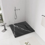 Du&scaron;o padėklas Rea Bazalt, Carrara Black, 90x90 cm