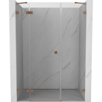 Du&scaron;o durys Mexen Lunar, kairinės, 160 cm, transparent/brushed copper