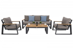 Lauko baldų komplektas Rimini, Dark Grey / Beige Melange