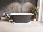 Vonia Besco Ziva Glam Graphite, 160 x 75 cm, su klik-klak chrome valomu i&scaron; vir&scaron;aus