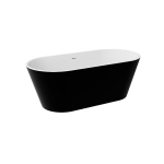 Vonia Besco Deeva Black&White Matt, 180 x 80 cm, su chrome sifonu