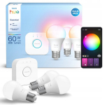 Elektros lemputės su valdikliu Philips E27, 806 lm, 2200&ndash;6500K, 3 vnt.