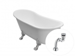 Vonia Besco Olaya 160, White+Chrome, su sifonu Klik-klak Chrome