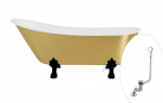 Vonia Besco Olaya Glam 160, Gold+Black, su sifonu su persipylimu Klik-klak Chrome