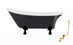 Vonia Besco Olaya Glam 160, Graphite+Black, su sifonu su persipylimu Klik-klak Gold