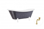 Vonia Besco Amelia Glam 190, Graphite+White, su sifonu Klik-klak Gold