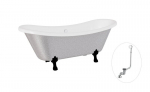 Vonia Besco Amelia Glam 190, Silver+Black, su sifonu su persipylimu Klik-klak Chrome