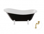 Vonia Besco Otylia B&W 160, Black/White+White, su sifonu Klik-klak Gold