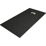 Stačiakampis du&scaron;o padėklas Mexen Hugo SMC, 180 x 90 cm, Black+Gold