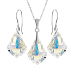Sidabrinis papuo&scaron;alų rinkinys moterims DiamondSky &bdquo;Baroque IV (Aurore Boreale)&ldquo; su Swarovski kristalais DS00S446