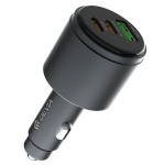 Devia Extreme Metal 116w automobilinis įkroviklis: 1x Usb, 2x Usb-c