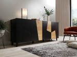 ETNA komoda &ndash; juoda matinė / Craft Oak, 200&times;42&times;82 cm