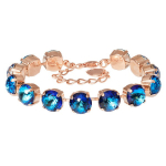 Apyrankė moterims DiamondSky &bdquo;Eden (Bermuda Blue)&ldquo; su Swarovski karoliukais
