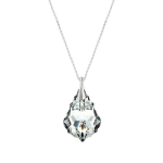Sidabrinis kaklo papuo&scaron;alas moterims DiamondSky &bdquo;Baroque V (Comet Argent Light)&ldquo; su Swarovski kristalais