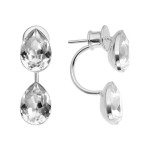 Sidabriniai auskarai moterims DiamondSky &bdquo;Dew Drop" su Swarovski kristalais