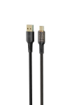 Tellur TLL155711 USB-A į USB-C duomenų ir greito įkrovimo kabelis, 3A, 100 cm, juodas