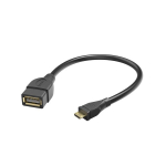 Hama 00173892 USB 2.0 OTG adapterio kabelis, Micro USB B ki&scaron;tukas &ndash; USB-A lizdas, 15 cm, Juoda