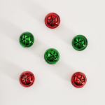 Eglutės žaisliukai, metalas, 3 cm, 6 vnt.