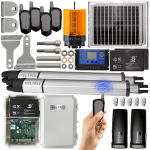 Dviejų varčių vartų variklis 2x2 m 400 kg + SOLAR SET + LED lempa + nuotolinio valdymo pultas