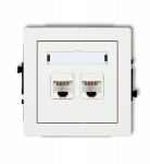Karlik Deco dvigubas kompiuterinis lizdas 2xrj45 Cat. 5e baltas matinis