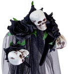 SKULLS & BLACK ROSES BRIDAL VEIL