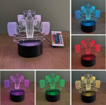 3D LED lempos iliuzija &ndash; 16 spalvų &ndash; lenktyninis automobilis &ndash; kūrybinė lempa